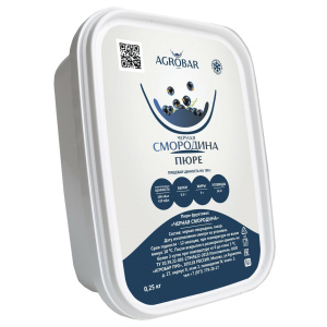 Пюре замороженное Чёрная смородина, АГРОБАР 250 г