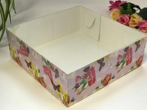 Коробка для кондитерских изделий С праздником  20*20*7см