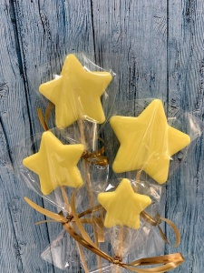 Набор леденцов топперов "Звездочки" Желтые матовые