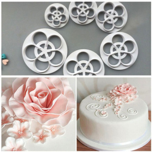 Набор вырубок пластик для создания ЦВЕТОК РОЗА (набор 6шт ) от55мм до 110мм