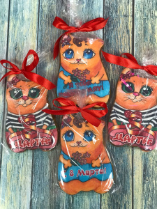 Пряничный топпер " 8 марта котик " в ассортименте 