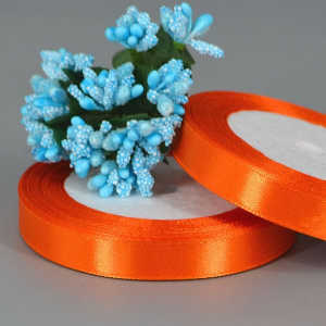 Атласная лента 1,2см "ярко оранжевая" 24м