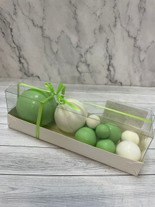 Набор шаров из шоколадной глазури "Бело-зеленый" микс