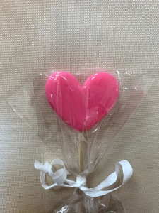 Леденец топпер "Сердечко" розовое матовое 3,5см