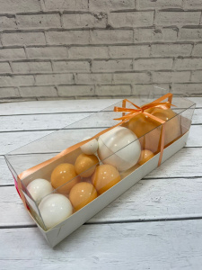 Набор шаров из шоколадной глазури "Бело-оранжевый" микс