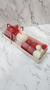 Набор шаров из шоколадной глазури "Бело-красный" микс