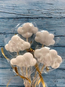 Набор леденецов топперов"Облачко" белые