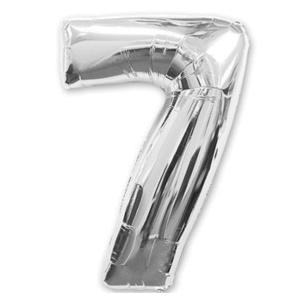 Фольгированный шар 42см "7" Серебро
