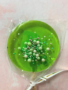 Леденец топпер с декором "Зеленый" 7см