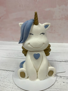 Фигурка из глазури "Единорожка голубой" 10см