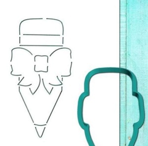 Форма для печенья и пряников "Карандаш с трафаретом"9см