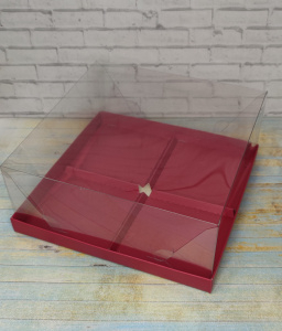 Коробка для муссовых пирожных 20*20*9 см в ассортименте