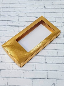 Коробка для мини плитки шоколада 16*8*1,7мм золото