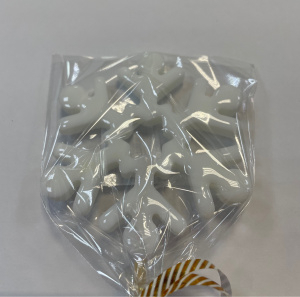 Леденец топпер "Снежинка" 6,5 см белая