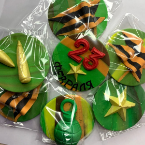 Сахарный декор для капкейков "к 23 февраля"в ассортименте