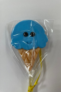 Леденец топпер "Мороженное - шарик" синее