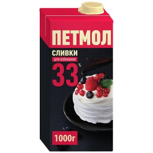 Сливки Петмол для взбивания 33% 1 л