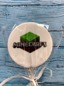 Леденец топпер с печатью "Майнкрафт" Лого