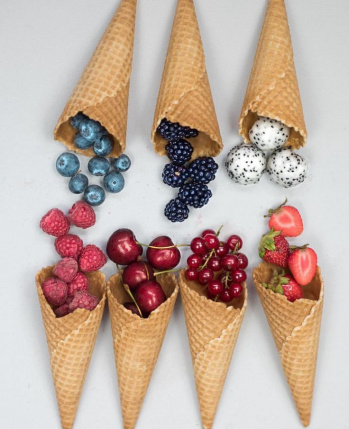 Вафельные рожки, мармелад