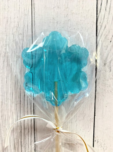 Леденец топпер "Снежинка"Голубая 5см