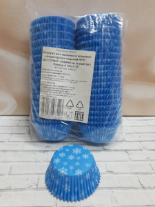 Капсулы для капкейков снежинки 20шт 5*4см