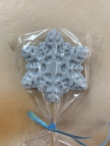 Леденец топпер "Снежинка"5см белая