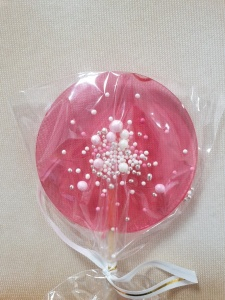 Леденец топпер с декором "Розовый" 7см