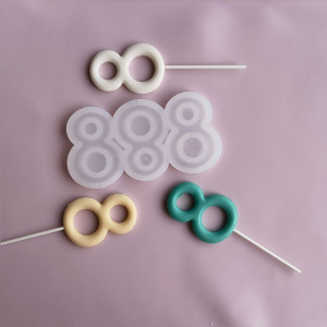 Силиконовая форма для леденцов "8" 3 штуки