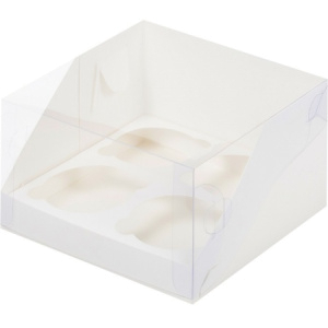 Коробка с прозрачной крышкой на 4 капкейка