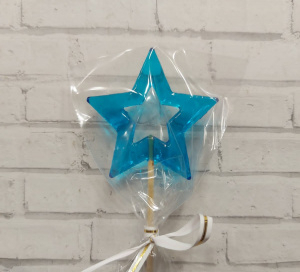 Леденец топпер "Звезда - голубая прозр".