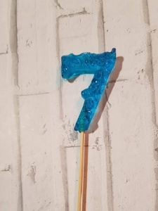 Мини топер Цифра "7" голубая 3,5см