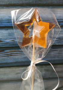 Леденец звездочка оранжевая прозрачная 