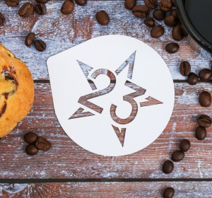 Трафарет для кофе «23 февраля» 9.5 × 8.5 см