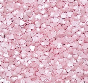 Посыпка сердце розовые перламутровые-50 гр