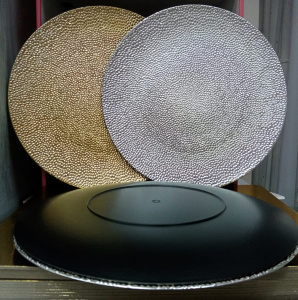 Блюдо-подложка для торта, д32 см,  цвета золото, серебро