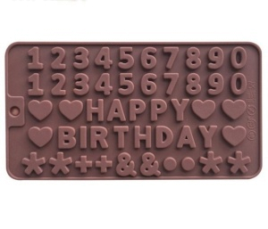 Молд силиконовый "Happy birthday" с цифрами