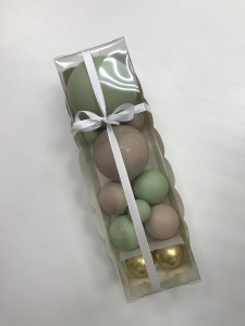 Набор шаров из шоколадной глазури "Оливково-бежевый с золотым" микс