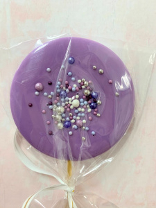 Леденец топпер с декором "сиреневый матовый" 7см