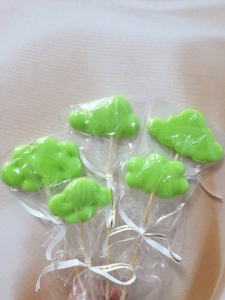 Набор леденецов топперов"Облачка" Салатовые матовые