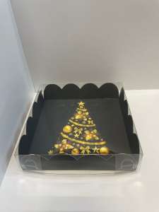 Коробка для печенья и пряников "Праздничная елка" 120*120*30