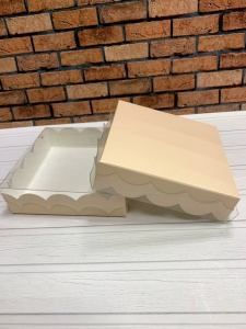 Коробка для пряников "Пудровая" 10*10*2,5см