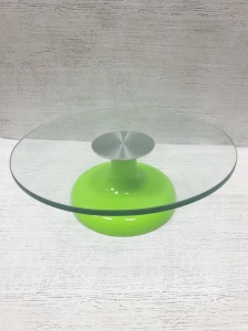Стол поворотный,Металл-стекло 30см Зеленый