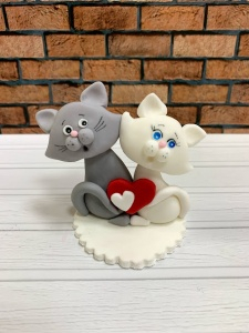 Сахарная фигурка "парочка котиков" 10см