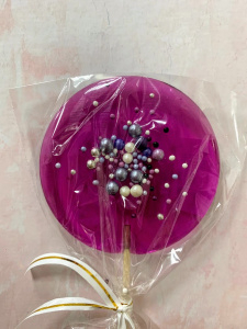 Леденец топпер с декором "Сиреневый" 7см