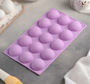 Силиконовые полусферы, 12 ячеек,  4,5 см цвет МИКС 