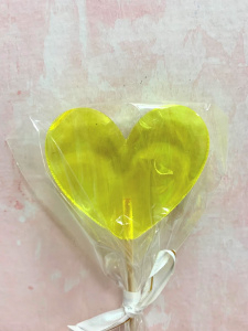 Леденец топпер "Сердечко" желтое 3,5см