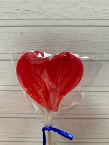 Леденец топпер "Сердце"красное 6см