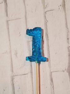 Мини топер Цифра "1" голубая 3,5см