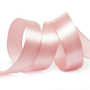 Атласная лента 2,5см "нежно-розовая" 24м
