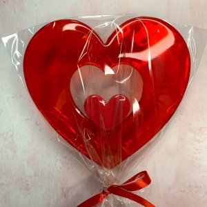 Леденец топпер «Сердечко» красное 12,5см